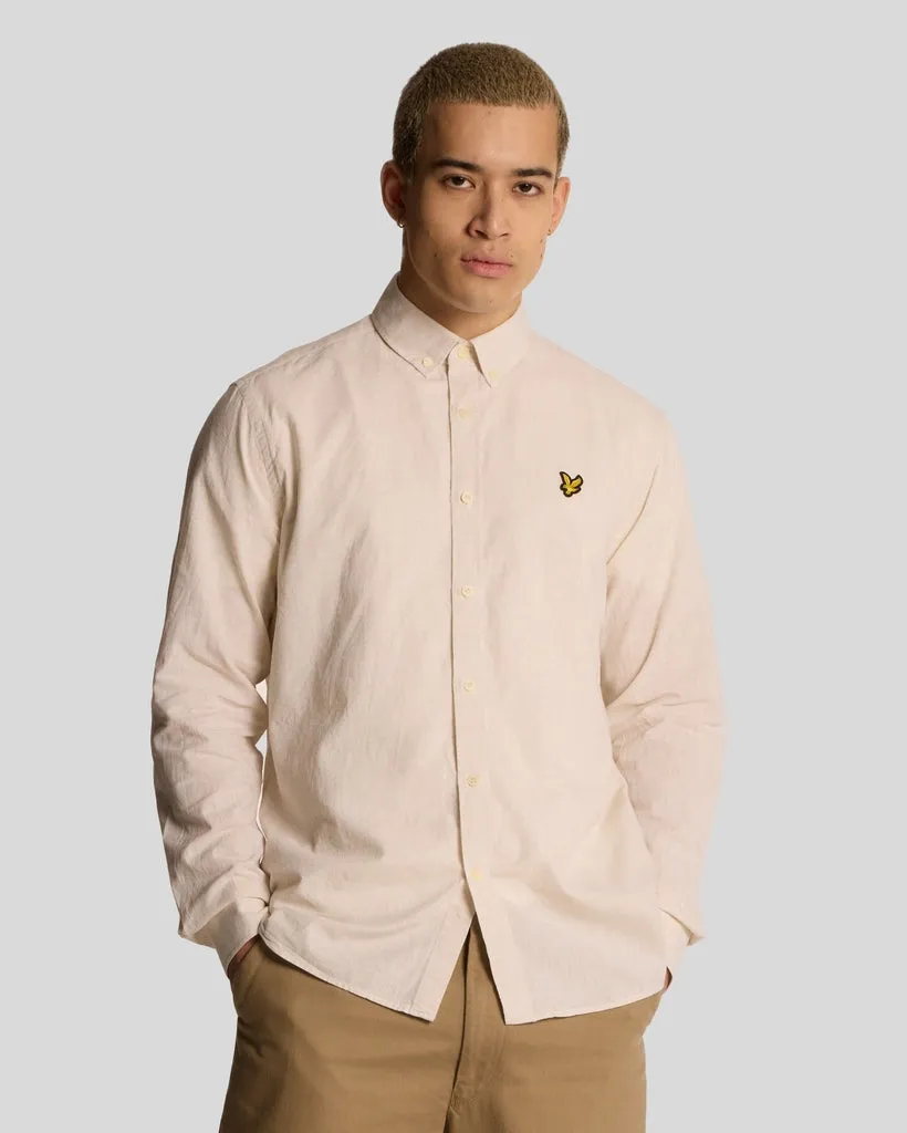 Linen Blend Oxford Shirt sold by Lyle & Scott