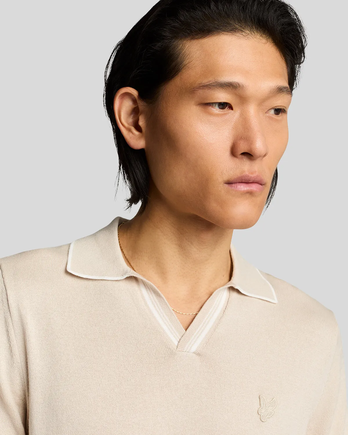 Tipped Knitted Open Collar Polo Shirt sold by Lyle & Scott product image thumbnail 4