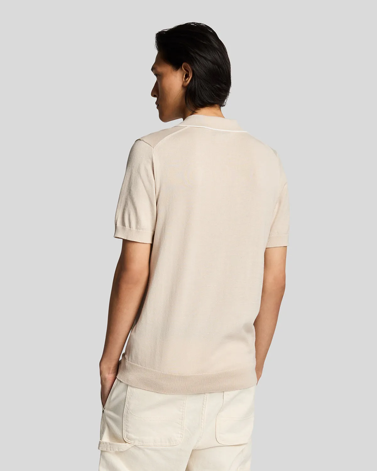 Tipped Knitted Open Collar Polo Shirt sold by Lyle & Scott product image thumbnail 3