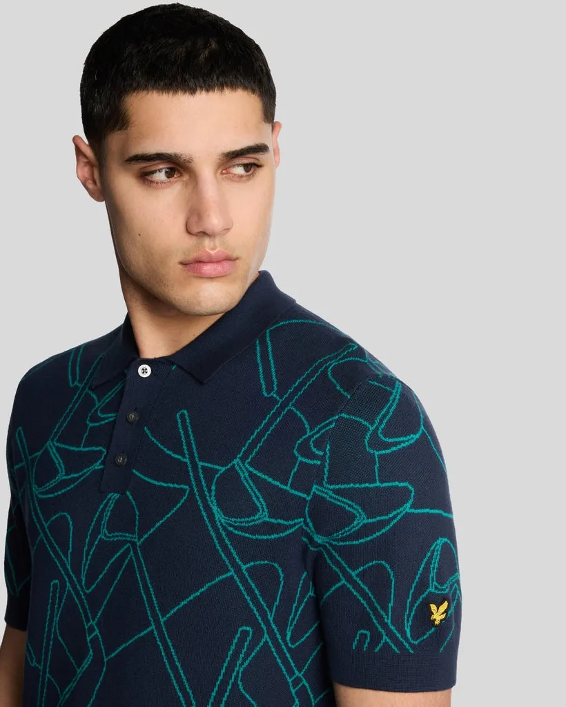 Outline Knitted Polo Shirt sold by Lyle & Scott product image thumbnail 4