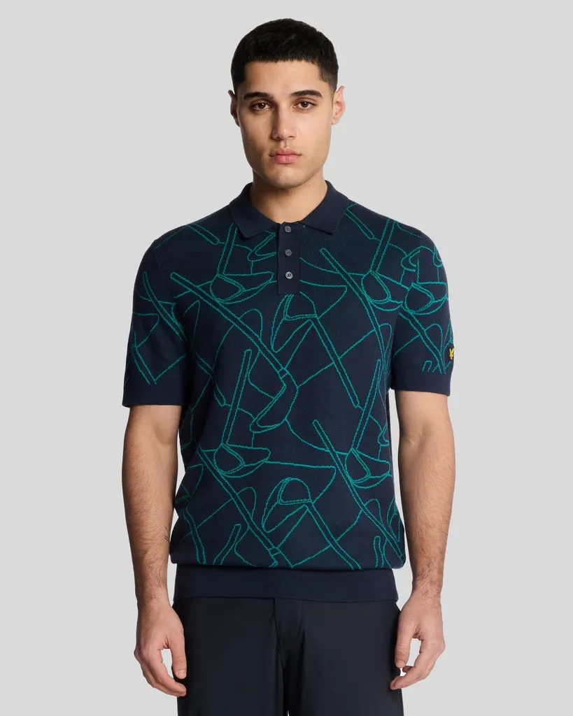 Outline Knitted Polo Shirt sold by Lyle & Scott