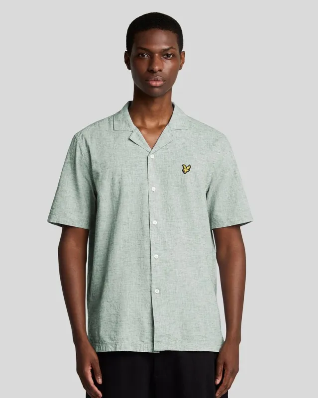 Linen Blend Oxford Revere Shirt sold by Lyle & Scott