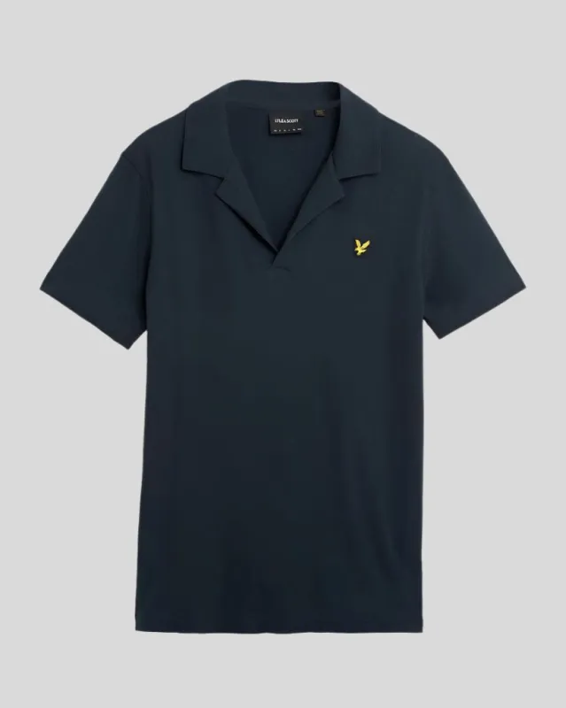 Linen Revere Collar Polo Shirt sold by Lyle & Scott
