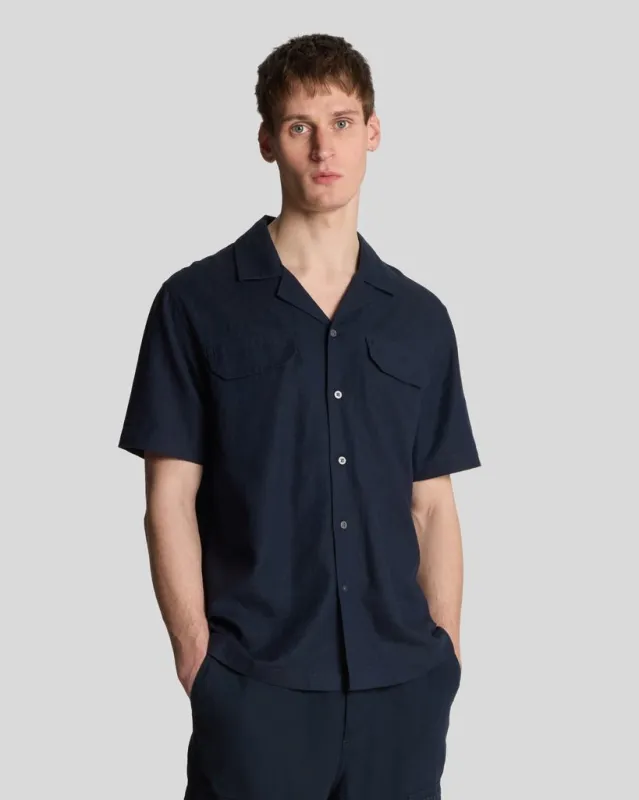 Linen Blend Revere Shirt sold by Lyle & Scott
