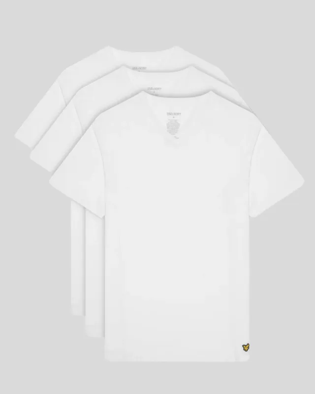 Basic 3 Pack V Neck Lounge T-Shirt sold by Lyle & Scott