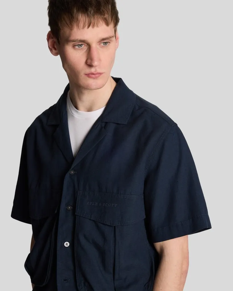 Cotton Linen Revere Collar Shirt sold by Lyle & Scott product image thumbnail 3