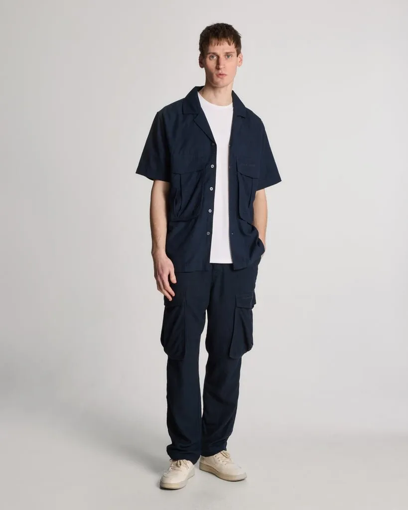 Cotton Linen Revere Collar Shirt sold by Lyle & Scott