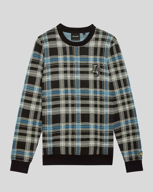 Ribbed Tartan Crew Neck Jumper sold by Lyle & Scott product image thumbnail 5