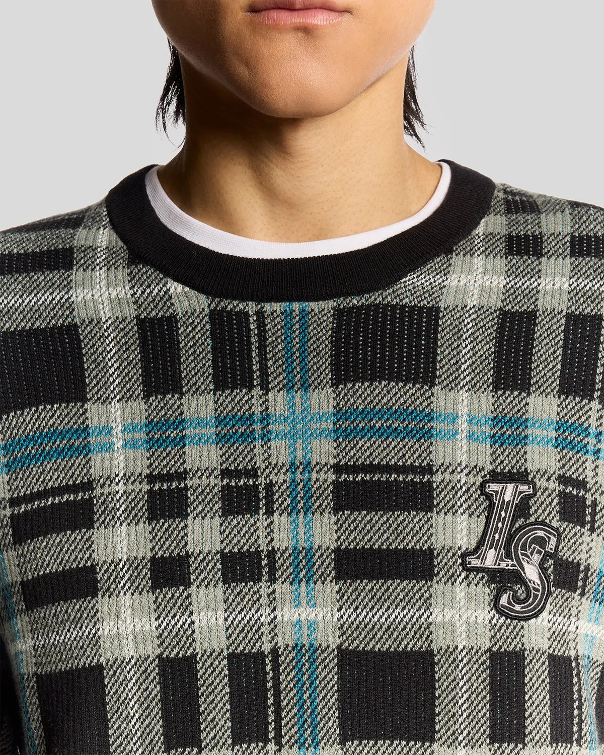 Ribbed Tartan Crew Neck Jumper sold by Lyle & Scott product image thumbnail 3