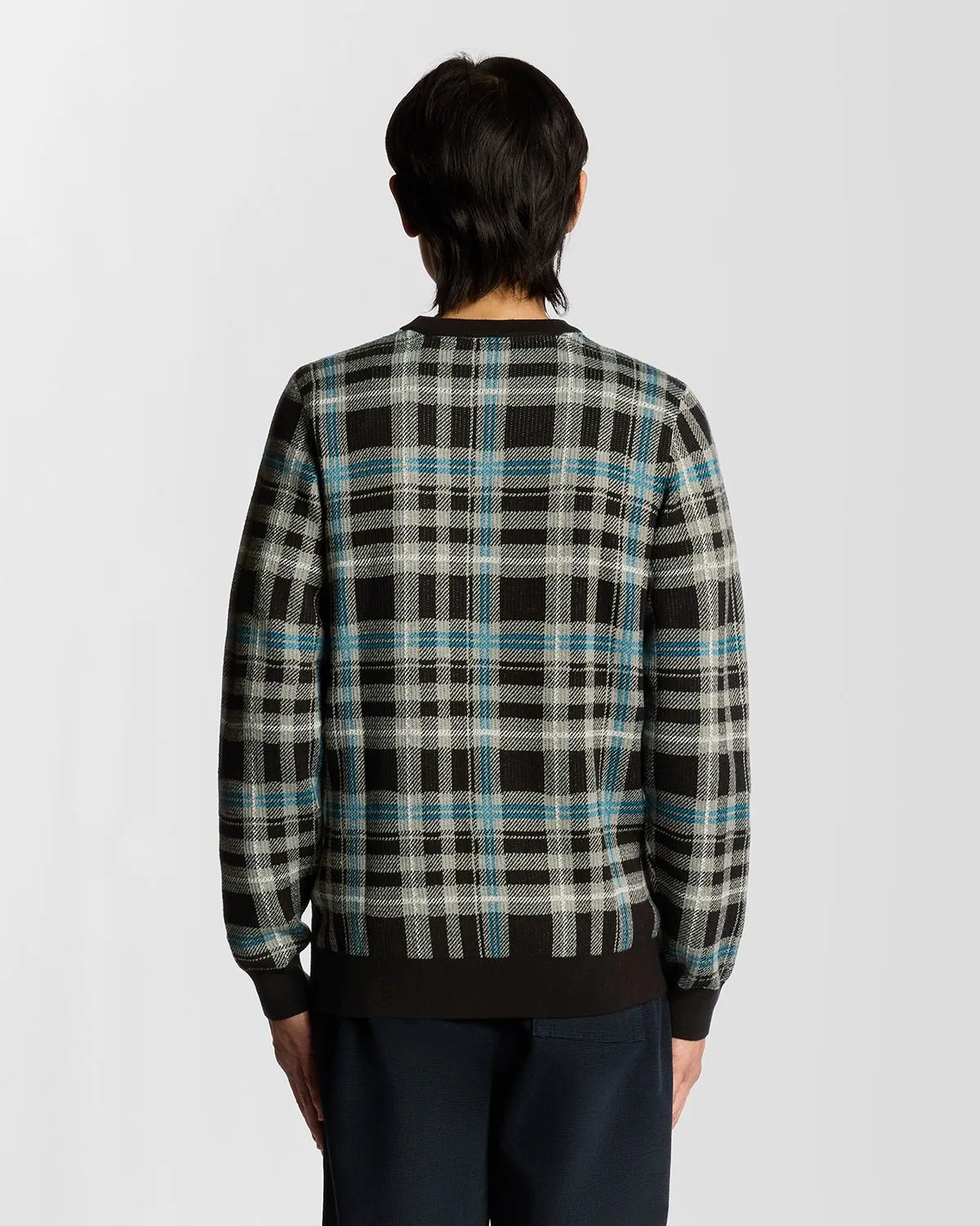 Ribbed Tartan Crew Neck Jumper sold by Lyle & Scott product image thumbnail 4