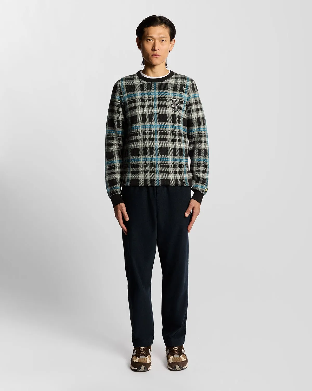 Ribbed Tartan Crew Neck Jumper sold by Lyle & Scott product image thumbnail 2