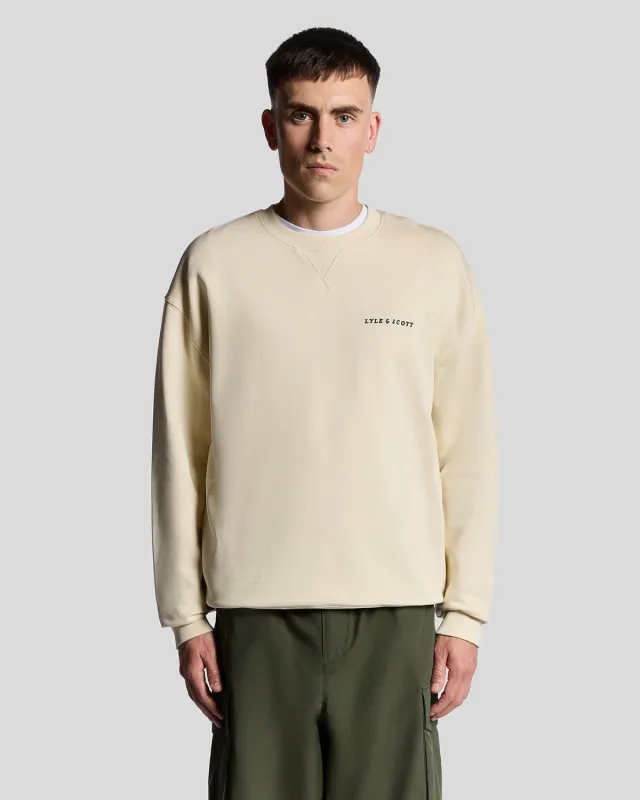Script Brushback Fleece Sweatshirt sold by Lyle & Scott