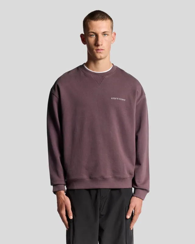 Script Brushback Fleece Sweatshirt sold by Lyle & Scott