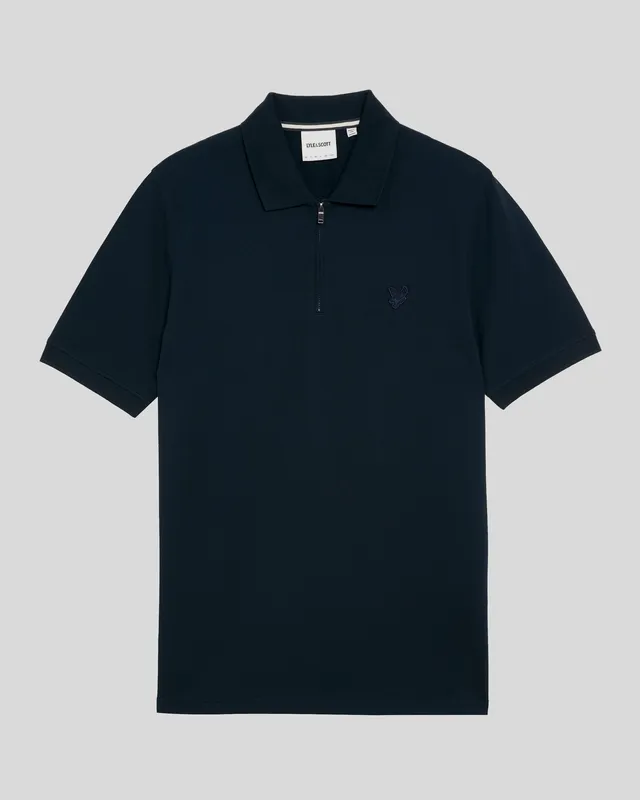 Superfine Cotton Zip Polo Shirt sold by Lyle & Scott product image thumbnail 5