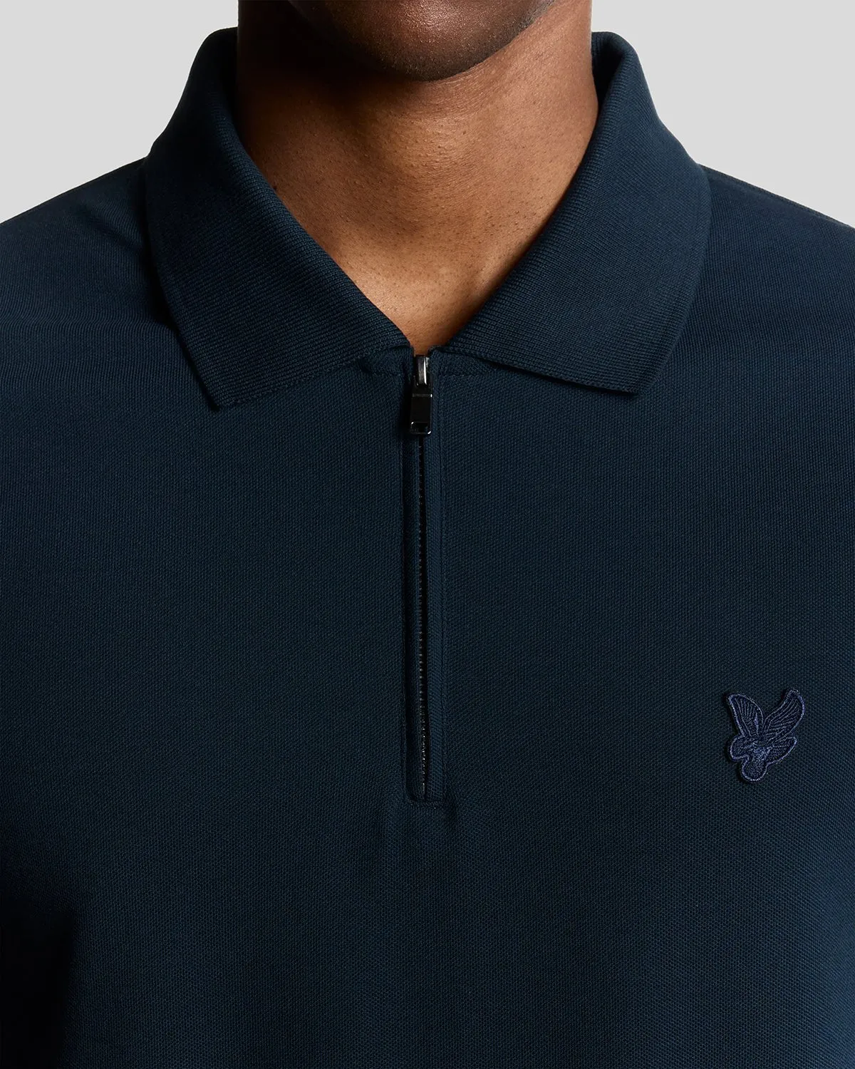 Superfine Cotton Zip Polo Shirt sold by Lyle & Scott product image thumbnail 3