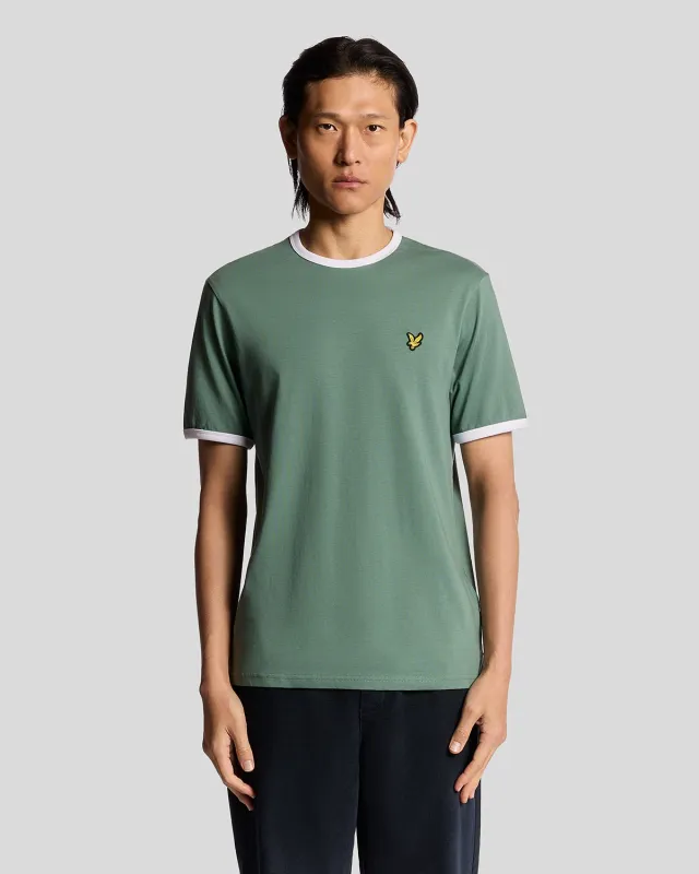 Ringer Cotton Crew Neck T-Shirt sold by Lyle & Scott