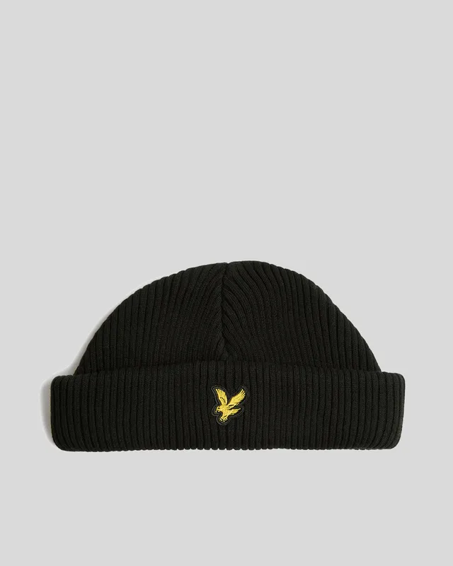 Cotton Ribbed Beanie made by Lyle & Scott