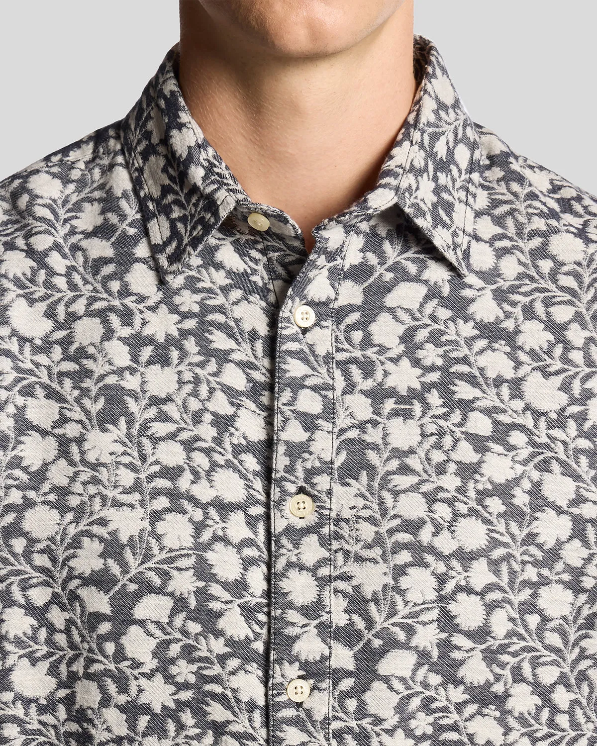 Viscose Blend Floral Jacquard Shirt sold by Lyle & Scott product image thumbnail 3