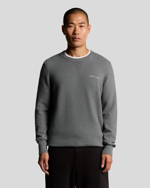 Knitted Script Crew Neck Jumper sold by Lyle & Scott