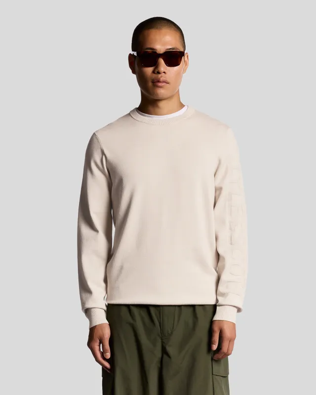 Mesh Logo Crew Neck Jumper sold by Lyle & Scott