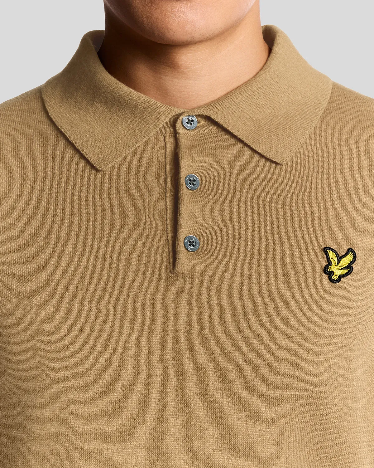 Merino Blend Long Sleeve Polo Shirt sold by Lyle & Scott product image thumbnail 3