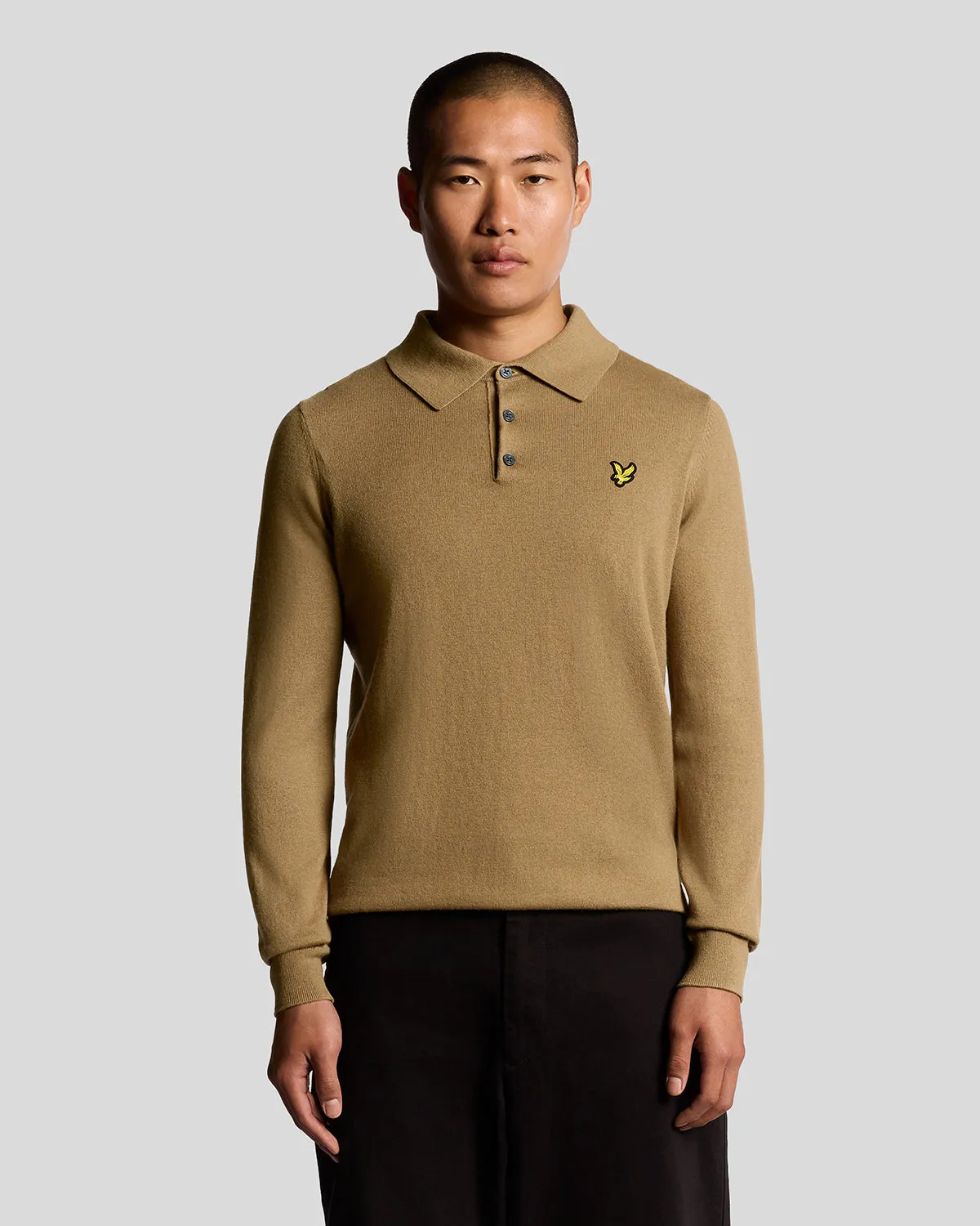 Merino Blend Long Sleeve Polo Shirt sold by Lyle & Scott