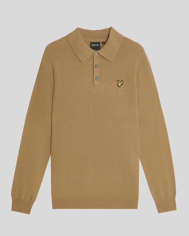 Merino Blend Long Sleeve Polo Shirt sold by Lyle & Scott product image thumbnail 5