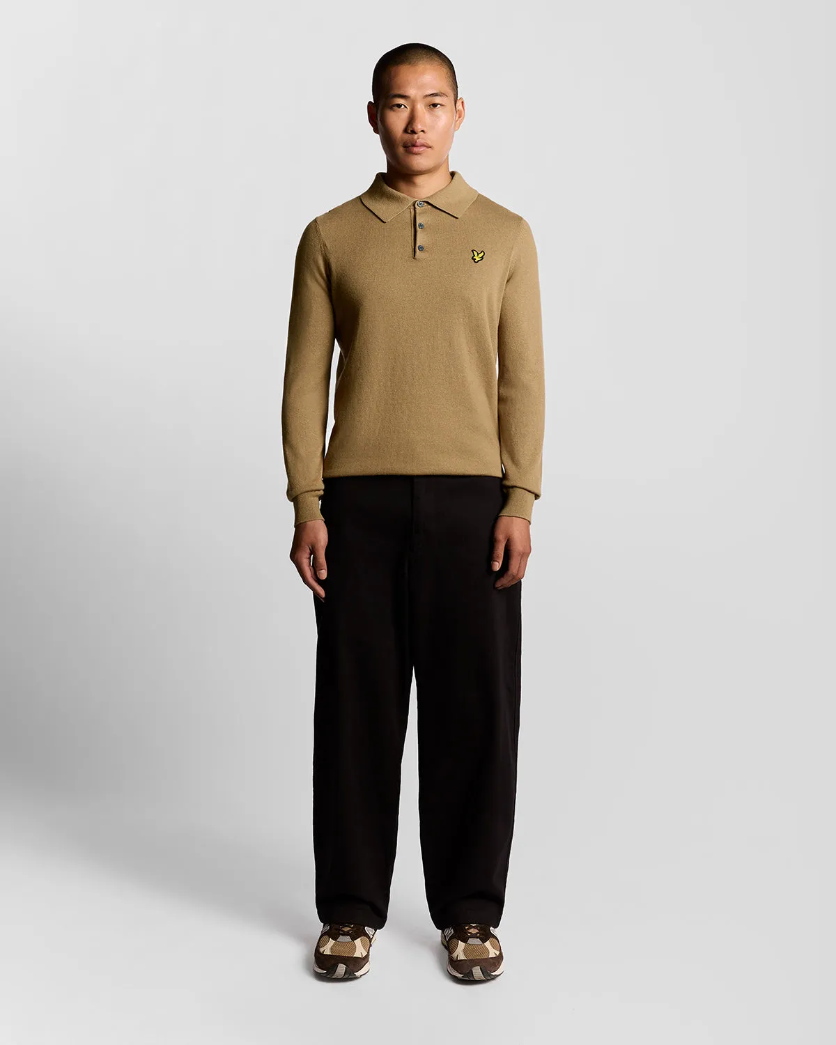Merino Blend Long Sleeve Polo Shirt sold by Lyle & Scott product image thumbnail 2