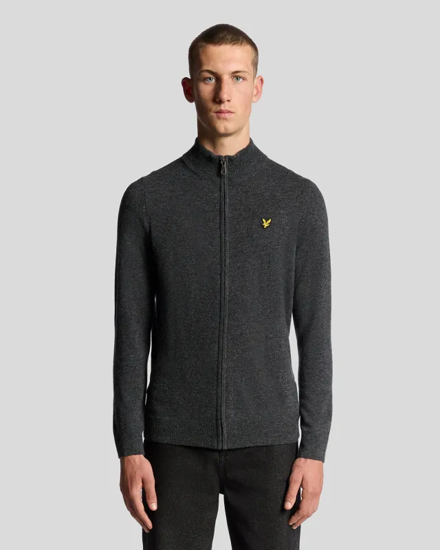 Lambswool Blend Zip Cardigan sold by Lyle & Scott