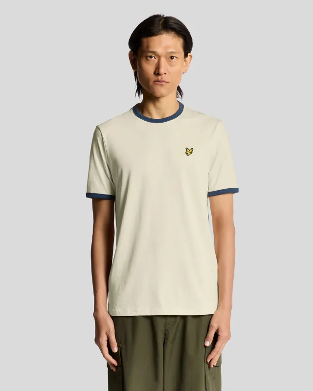 Ringer Cotton Crew Neck T-Shirt sold by Lyle & Scott