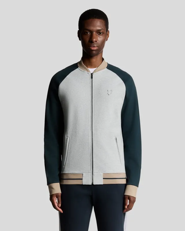 Heavyweight Contrast Raglan Bomber sold by Lyle & Scott
