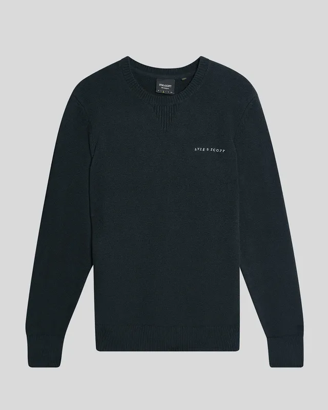 Knitted Script Crew Neck Jumper sold by Lyle & Scott