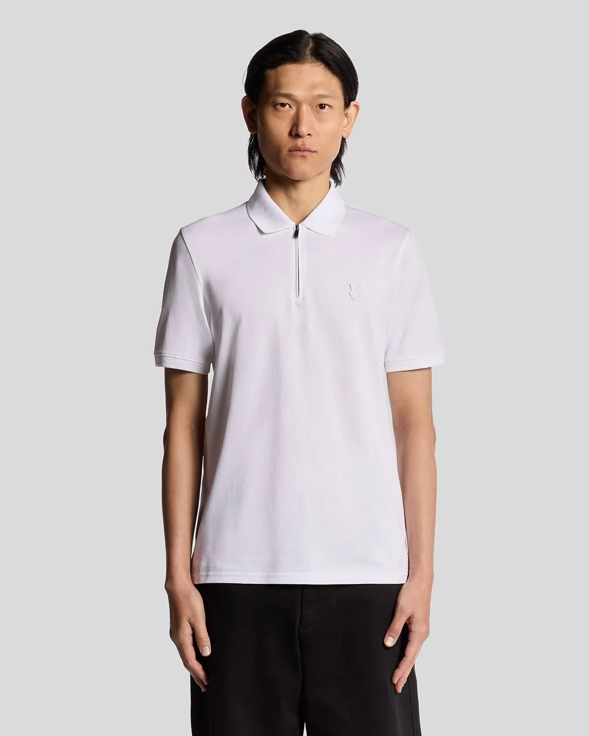 Superfine Cotton Zip Polo Shirt sold by Lyle & Scott