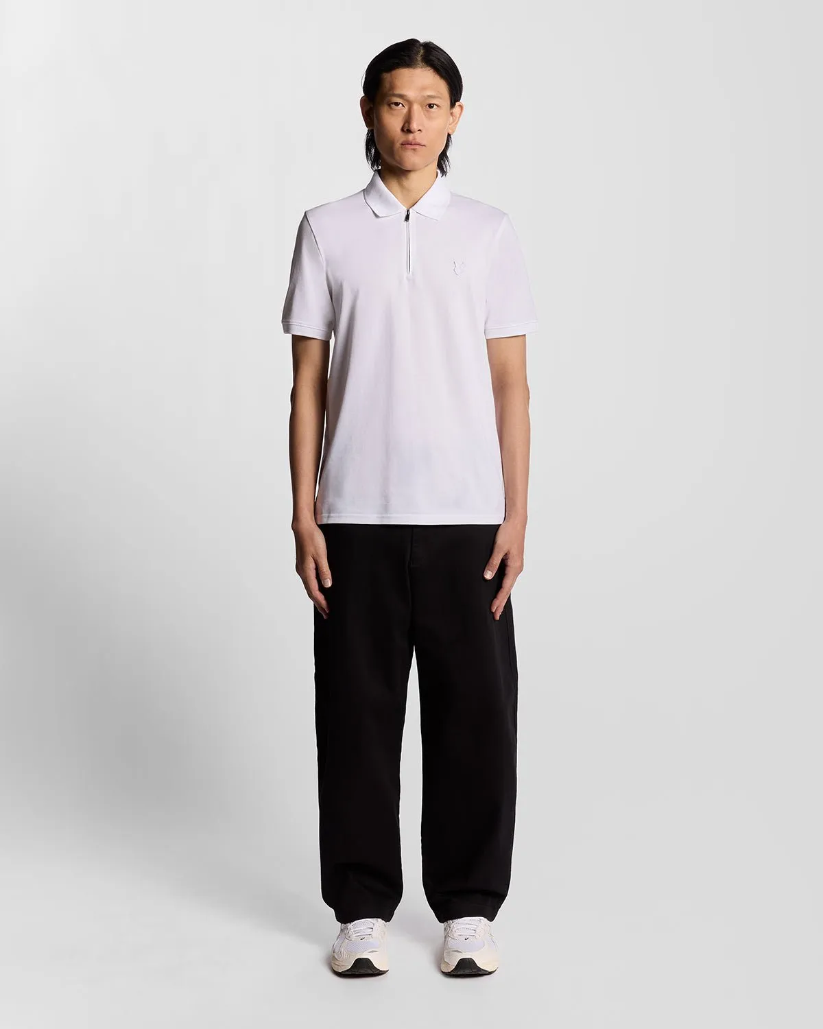 Superfine Cotton Zip Polo Shirt sold by Lyle & Scott product image thumbnail 2