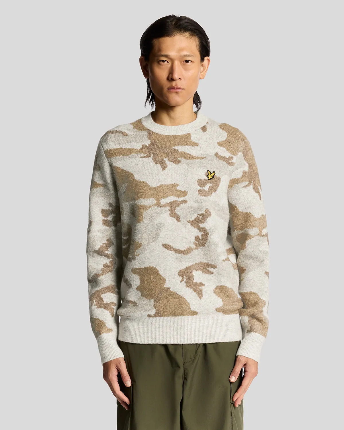 Brushed Camouflage Crew Neck Jumper sold by Lyle & Scott