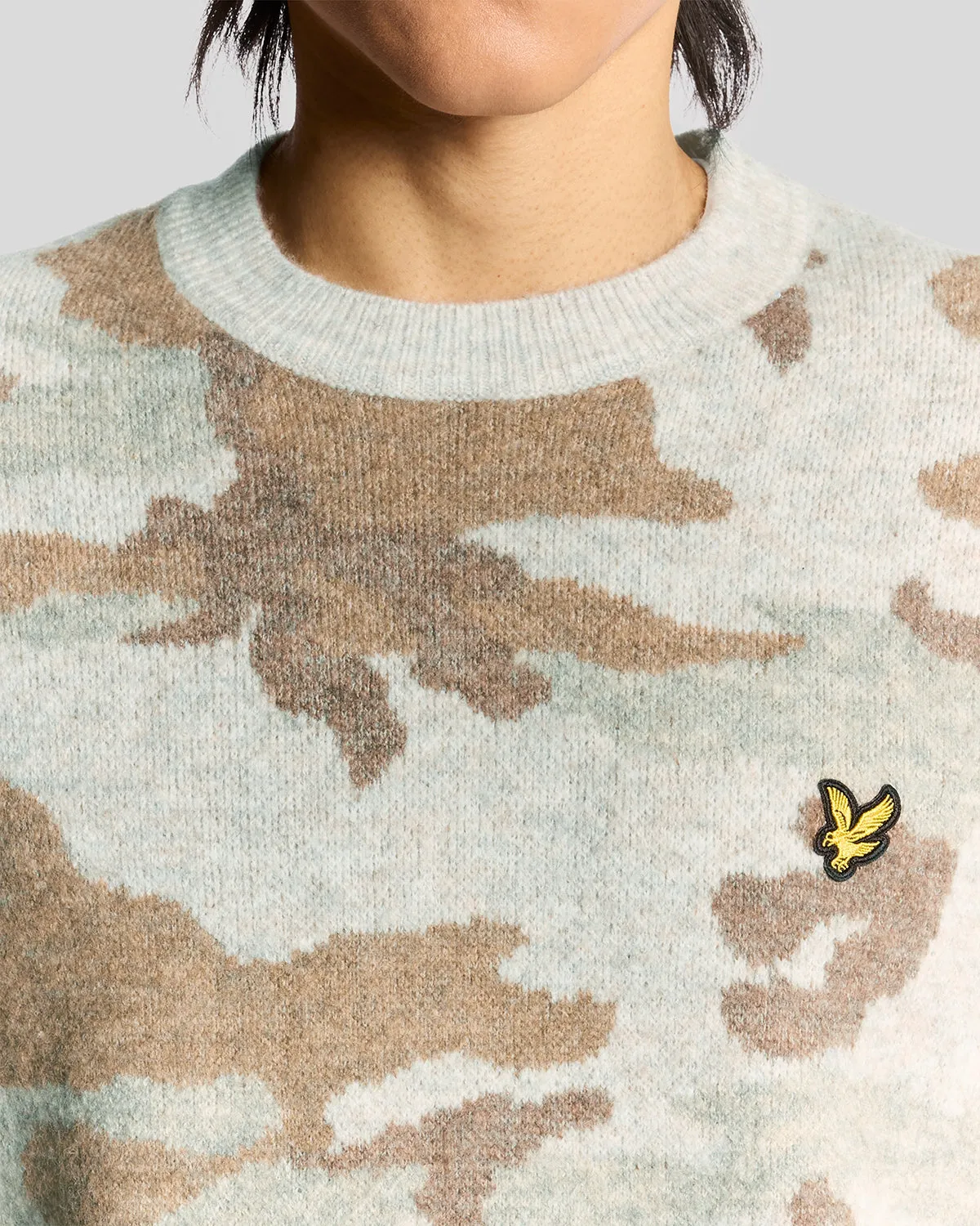 Brushed Camouflage Crew Neck Jumper sold by Lyle & Scott product image thumbnail 3