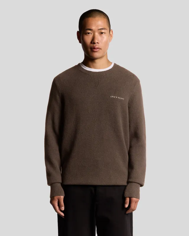 Knitted Script Crew Neck Jumper sold by Lyle & Scott