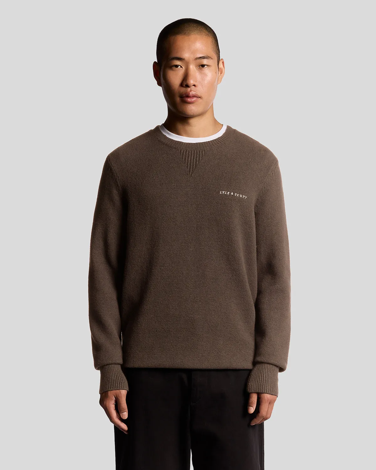 Knitted Script Crew Neck Jumper sold by Lyle & Scott