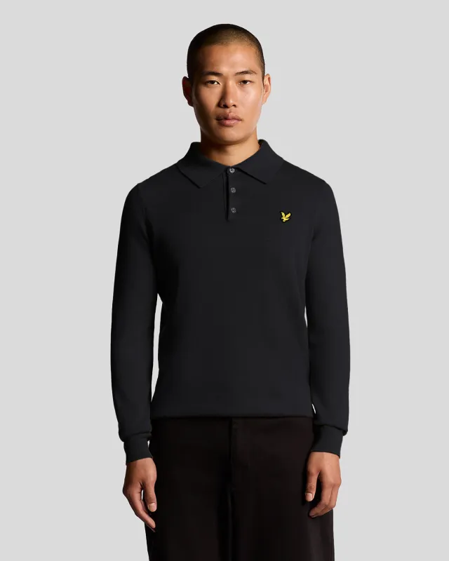 Merino Blend Long Sleeve Polo Shirt sold by Lyle & Scott