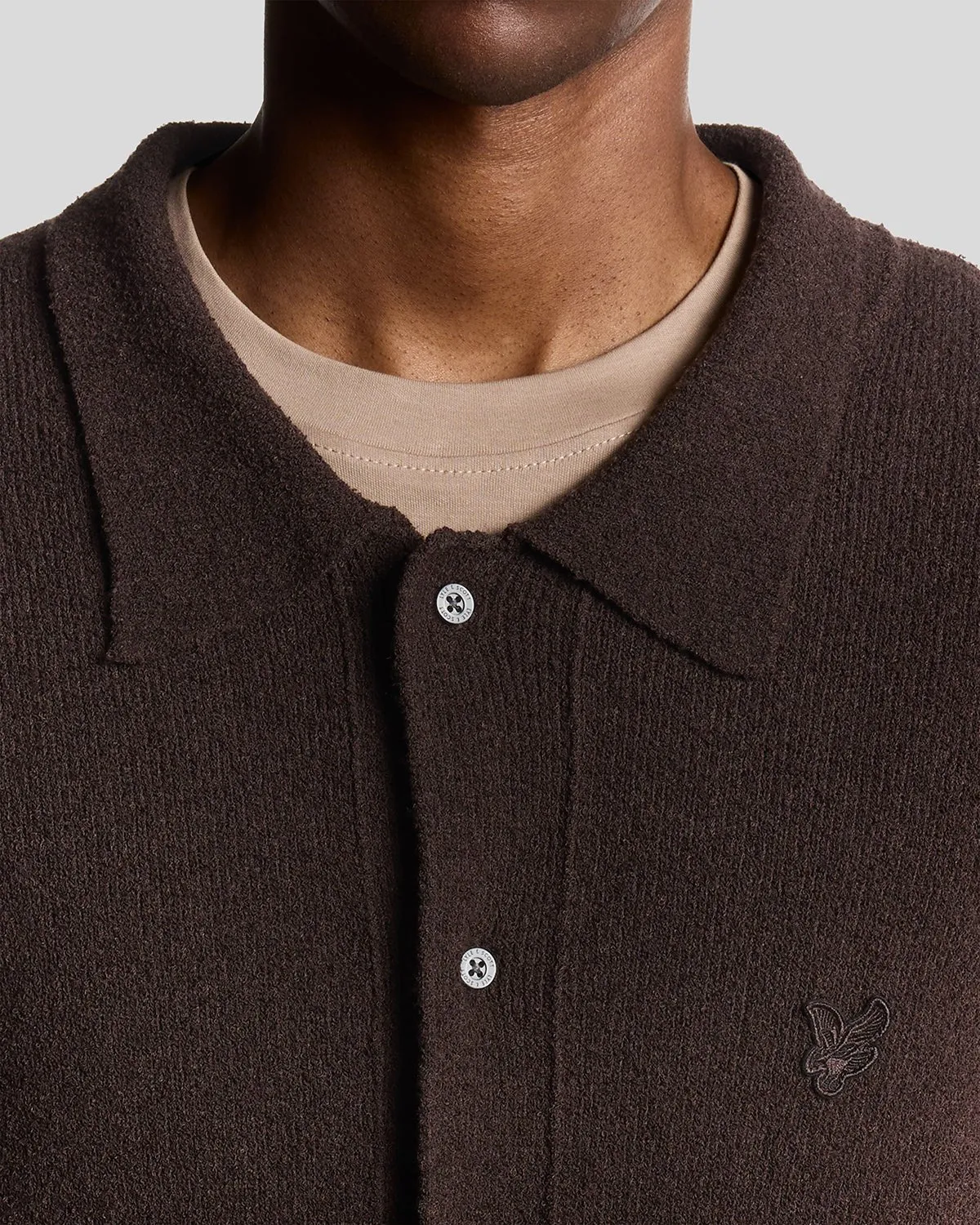 Textured Knit Collared Cardigan sold by Lyle & Scott product image thumbnail 3