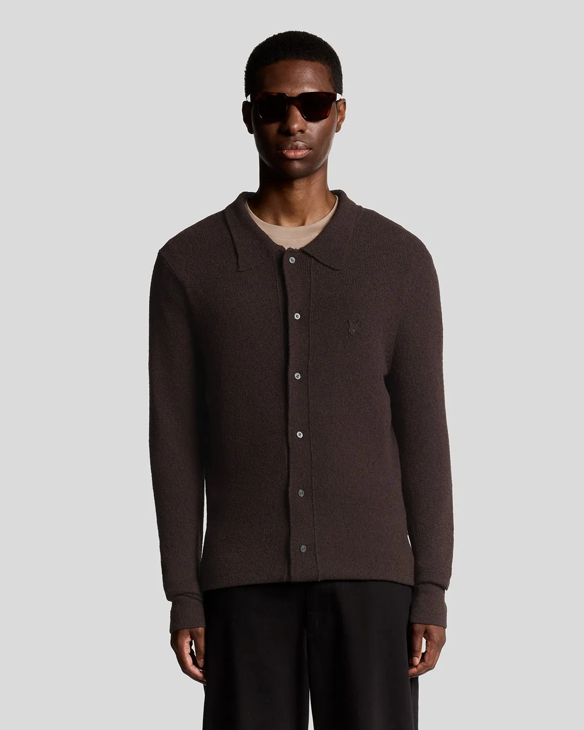 Textured Knit Collared Cardigan sold by Lyle & Scott