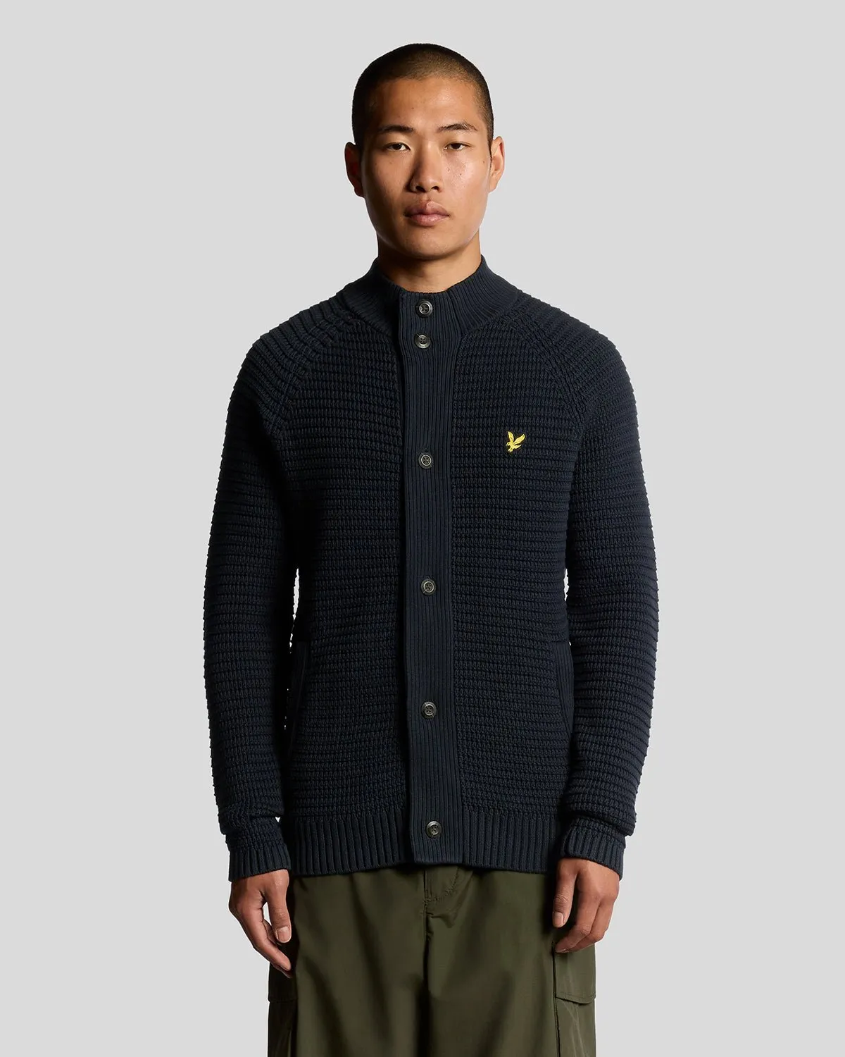 Cotton Waffle Knit Cardigan sold by Lyle & Scott