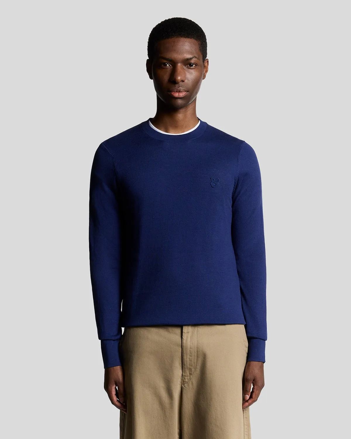 Superfine Cotton Crew Neck Jumper sold by Lyle & Scott