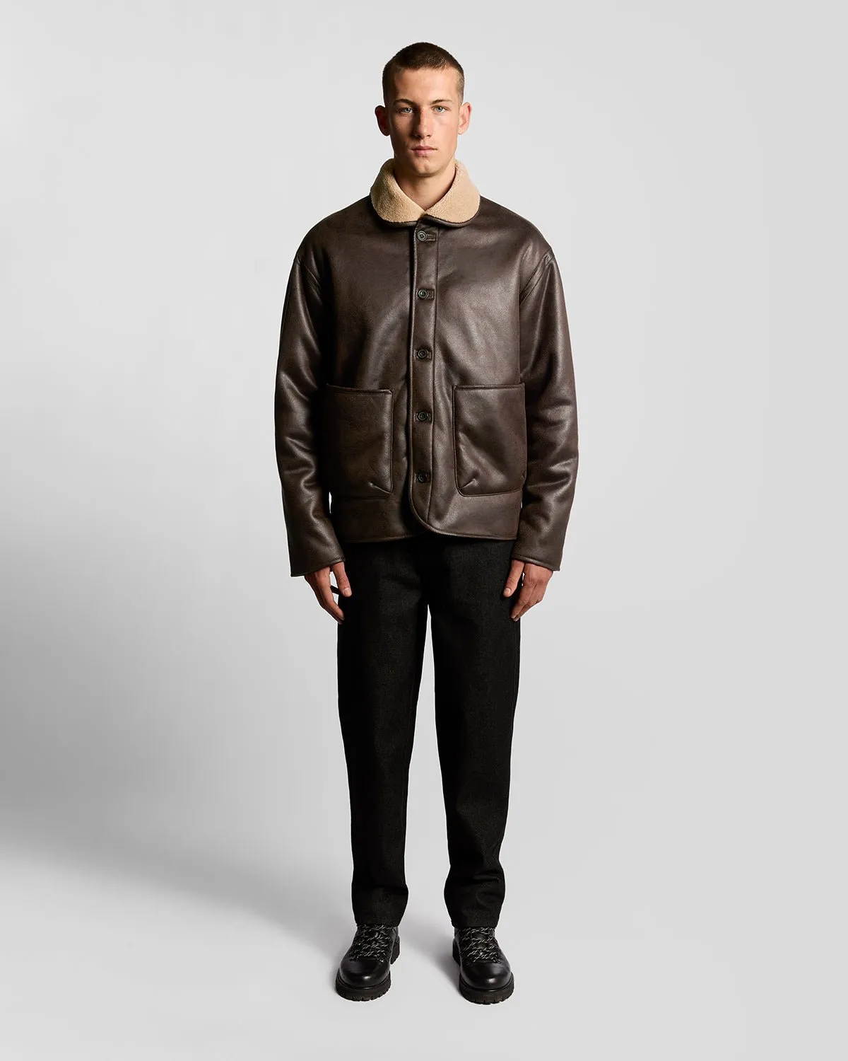 Faux Shearling Leather Jacket sold by Lyle & Scott product image thumbnail 2