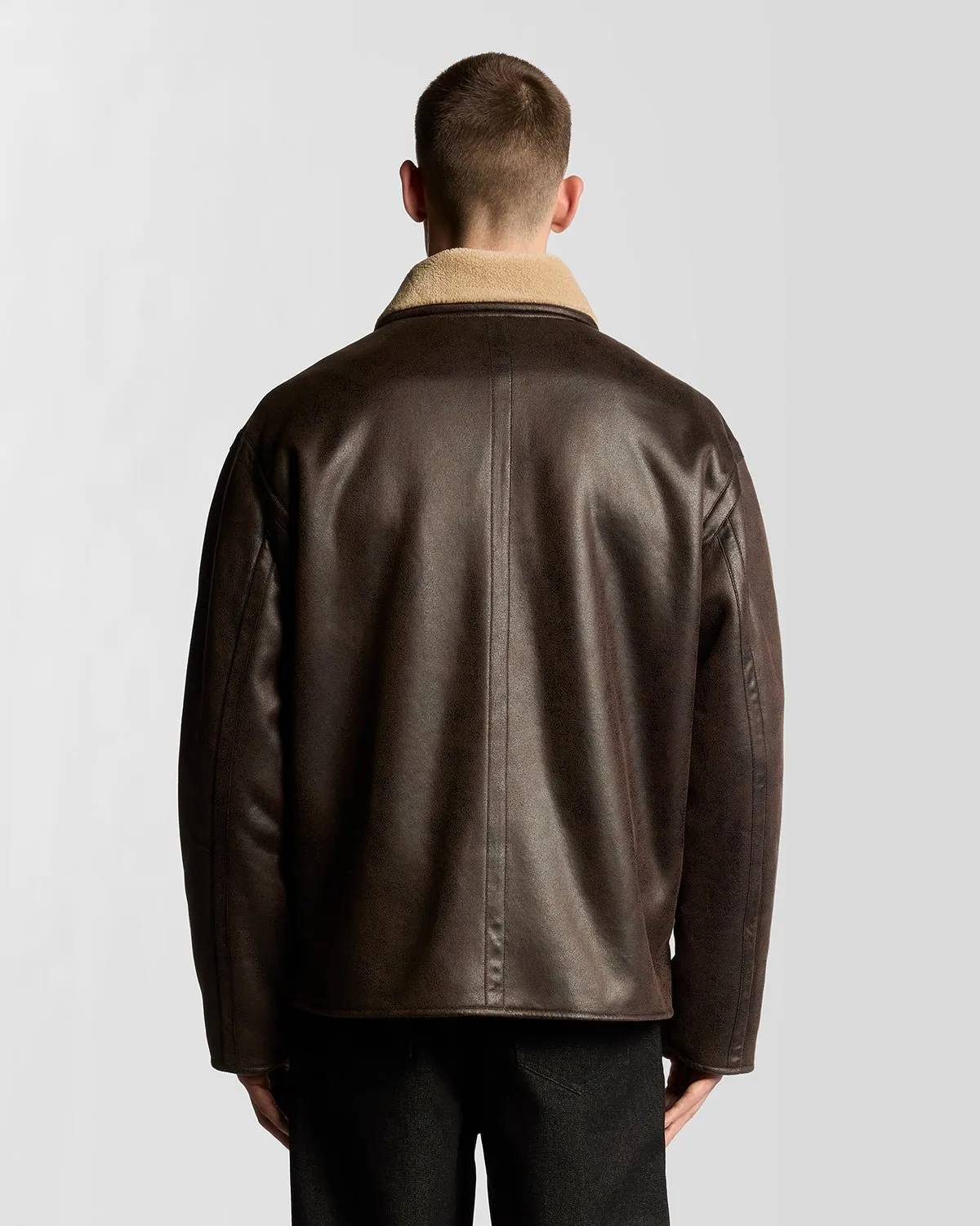 Faux Shearling Leather Jacket sold by Lyle & Scott product image thumbnail 4