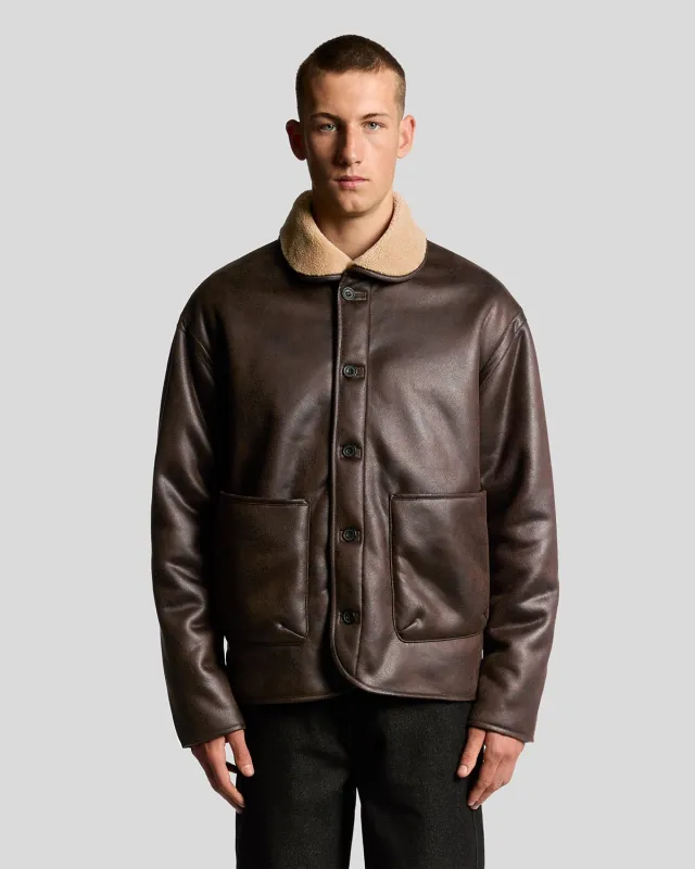 Faux Shearling Leather Jacket sold by Lyle & Scott
