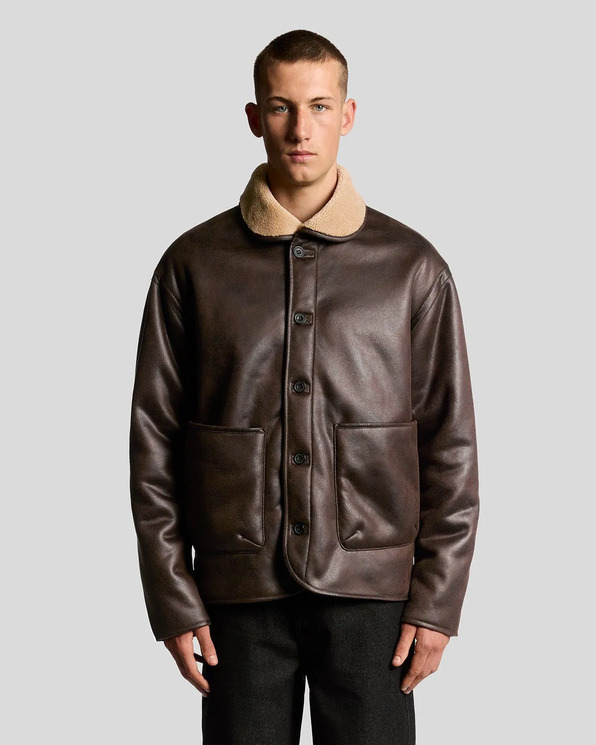 Faux Shearling Leather Jacket sold by Lyle & Scott