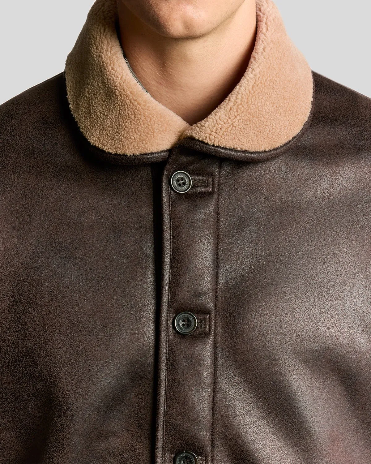 Faux Shearling Leather Jacket sold by Lyle & Scott product image thumbnail 3