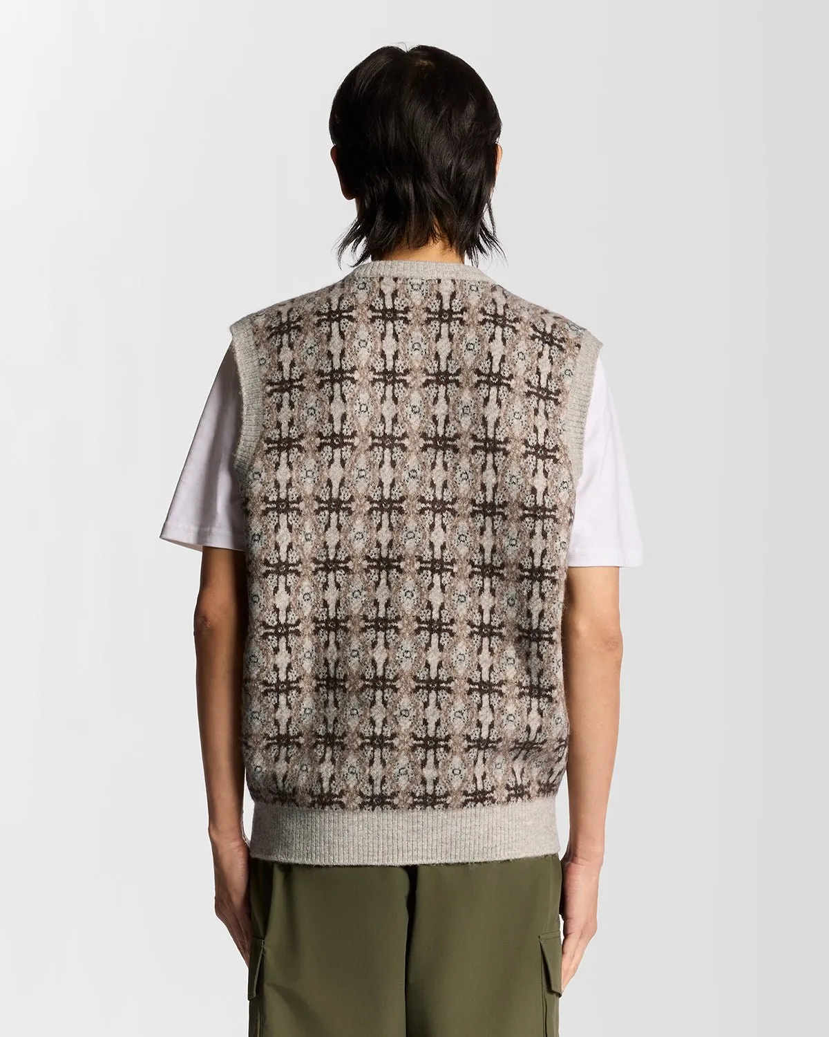 Brushed Intarsia Knitted Cardigan sold by Lyle & Scott product image thumbnail 4