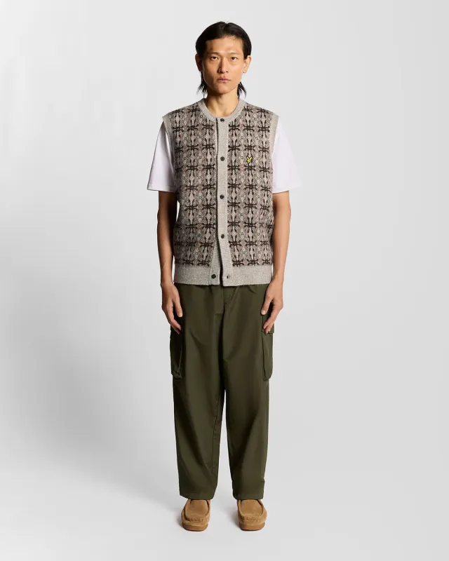 Brushed Intarsia Knitted Cardigan sold by Lyle & Scott